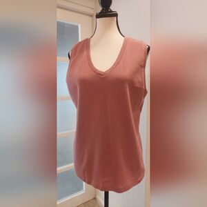 Extra Touch Women's V-Neck Tank Top - Dusty Rose